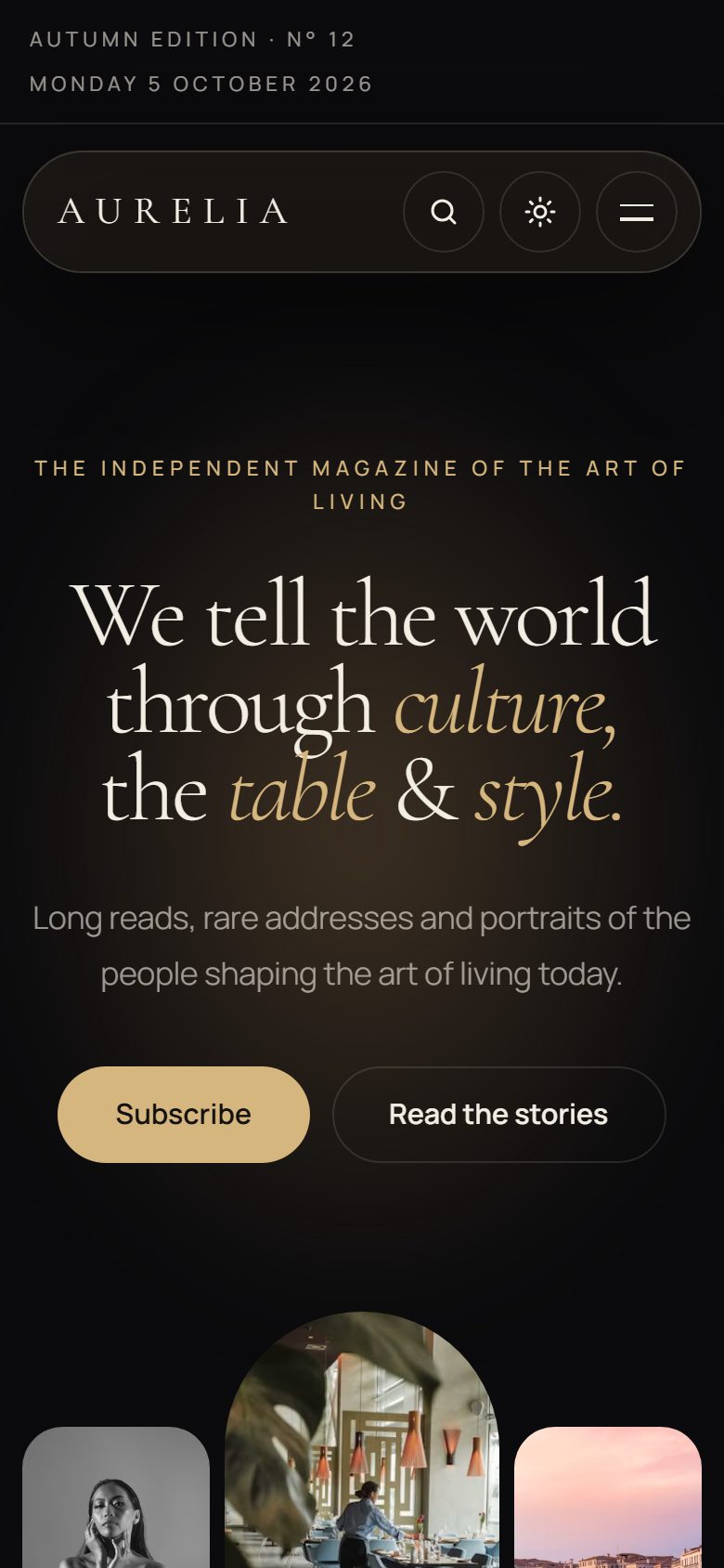 Homepage on a phone