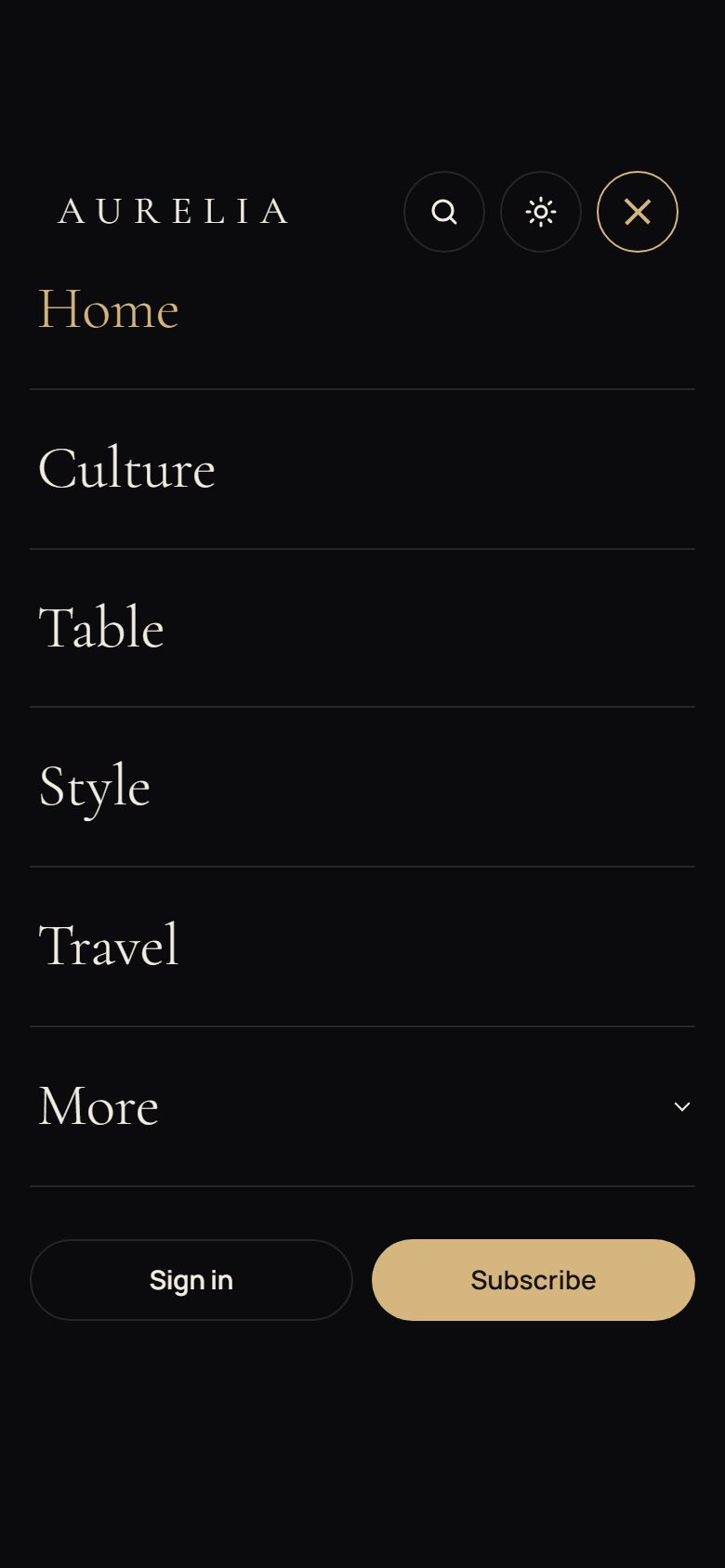 Mobile menu open